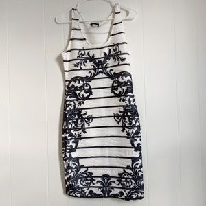 Venus White BodyCon Stripes & Flowers